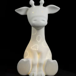 Lampe led girafe en procelaine blanc