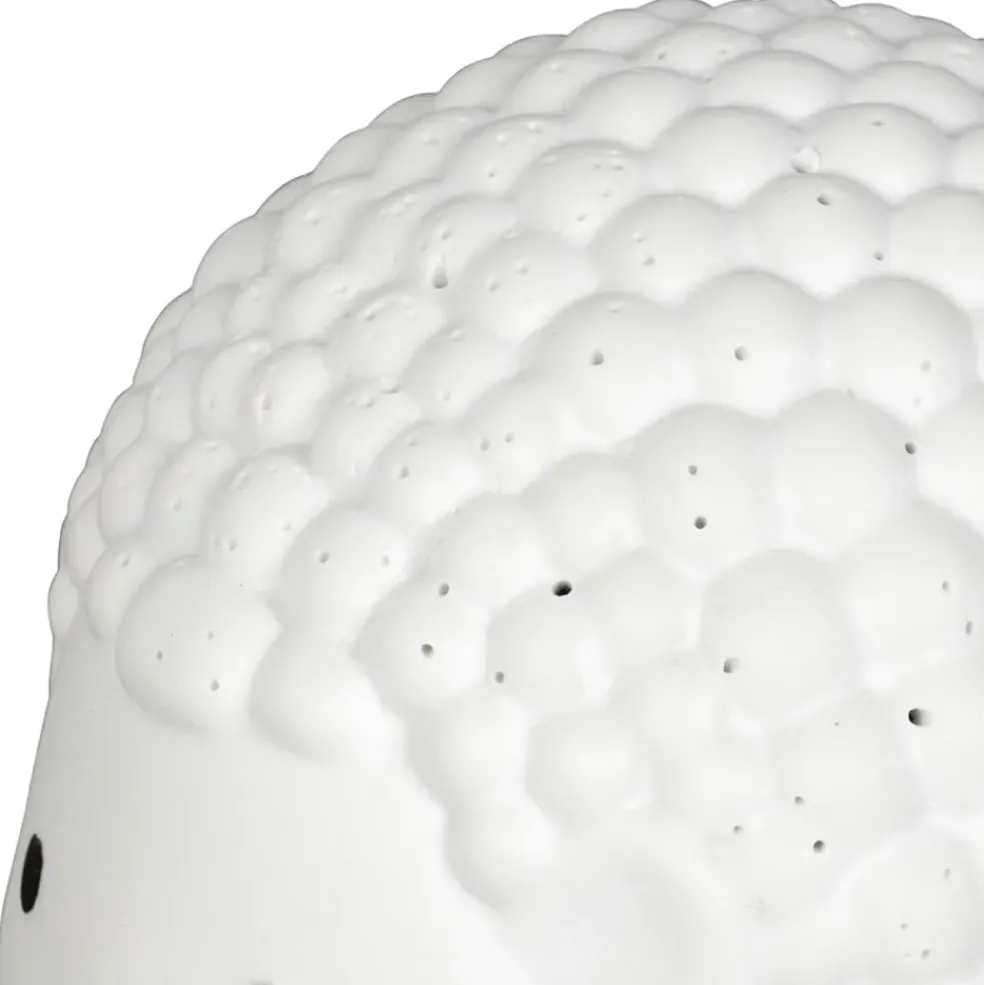 Lampe led hérisson en porcelaine blanc h12cm - Hérisson