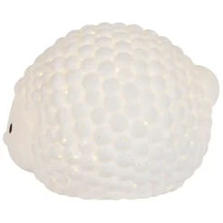 Lampe led hérisson en porcelaine blanc h12cm - Hérisson