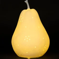 Lampe led poire en porcelaine blanc h24cm - Poire