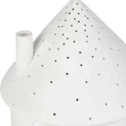 Lampe maison en porcelaine blanc h17cm - Beezz
