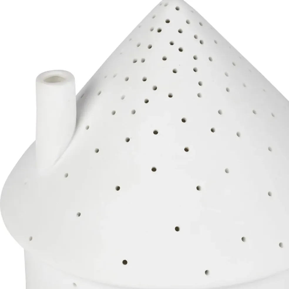 Lampe maison en porcelaine blanc h17cm - Beezz