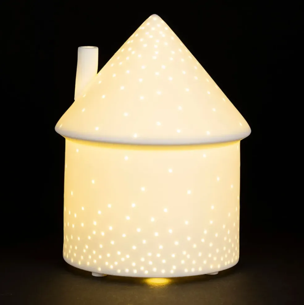 Lampe maison en porcelaine blanc h17cm - Beezz