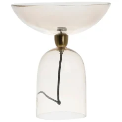 Lampe ronde en verre h33.5cm ambre - champart