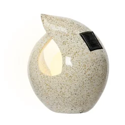 Lampe solaire en polyrésine beige