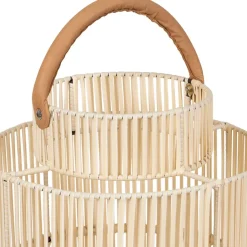 Lanterne en fer et osier blanc h75cm - Pasil
