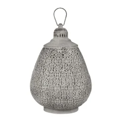 Lanterne orient grise en fer et verre