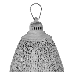 Lanterne orient grise en fer et verre