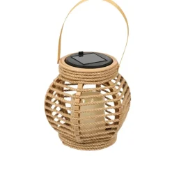 Lanterne solaire effet bougie naturel h15cm