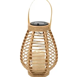 Lanterne solaire effet bougie naturel h26cm