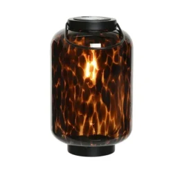 Lanterne solaire en verre leopard d16xh35.5cm