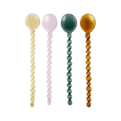 Lot de 4 agitateurs en verre borosilicate multicolore h17cm - Funny