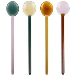 Lot de 4 agitateurs en verre borosilicate multicolore h15cm - Funny