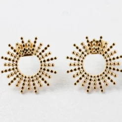 Lot de 2 boucles d'oreille soleil doré h10mm