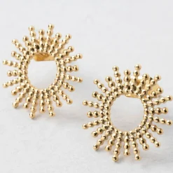 Lot de 2 boucles d'oreille soleil doré h10mm