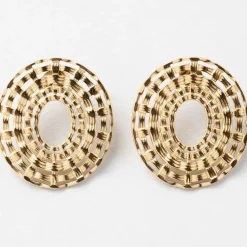 Lot de 2 boucles d'oreille en acier inoxydable doré h25mm