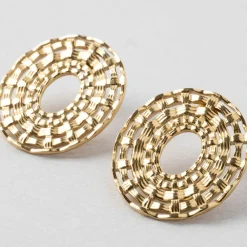 Lot de 2 boucles d'oreille en acier inoxydable doré h25mm
