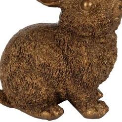 Lot de 2 bougeoirs lapin en poudre de pierre et fer mordoré - Floreal