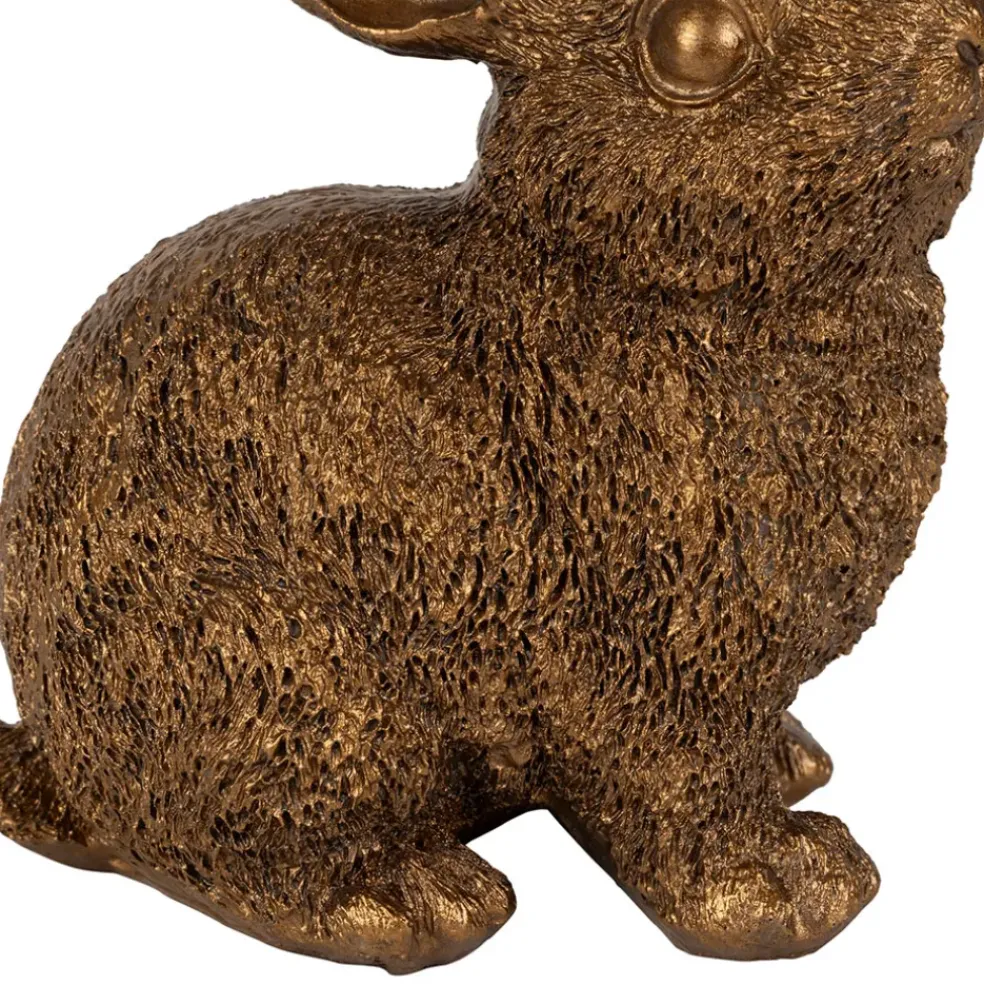 Lot de 2 bougeoirs lapin en poudre de pierre et fer mordoré - Floreal