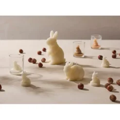 Lot de 3 bougies lapin blanc beige et marron 2h - Floreal