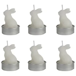 Lot de 6 bougies lapin blanc 2h - Floreal