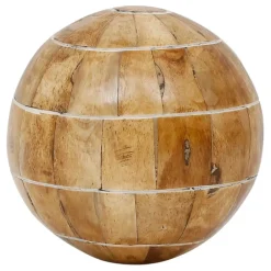 Lot de 6 boules décoratives en résine brun et ivoire d10cm - Karumba