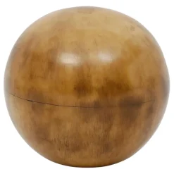 Lot de 6 boules décoratives en résine brun et ivoire d10cm - Karumba