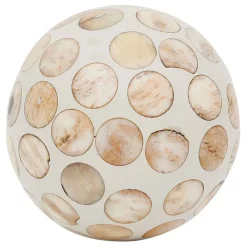 Lot de 6 boules décoratives en résine ivoire et brun - Yumbe