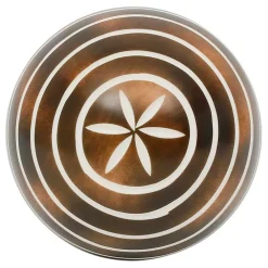 Lot de 6 boules décoratives en résine brun et blanc d10cm - Komati