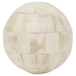 Lot de 6 boules décoratives en résine brun et ivoire - Sumba