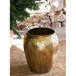 Lot de 2 caches pot en fer doré d48cm et d36cm - Baca