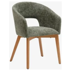 Lot de 2 chaises en tissu chenille vert - Rusti