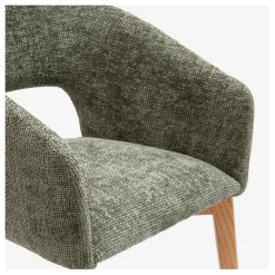 Lot de 2 chaises en tissu chenille vert - Rusti