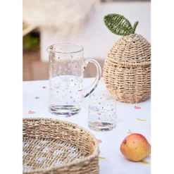 Lot de 2 corbeille pommes en jonc de mer naturel et vert - Les Fruits