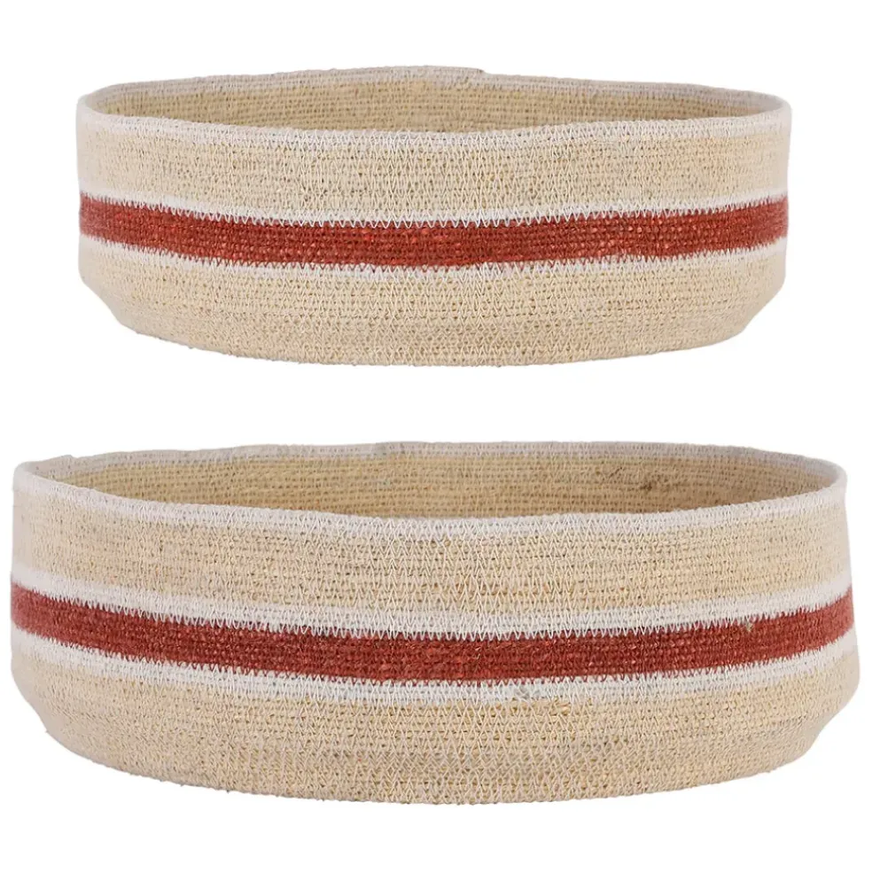 Lot de 2 corbeilles en jonc de mer brique - Sumatra