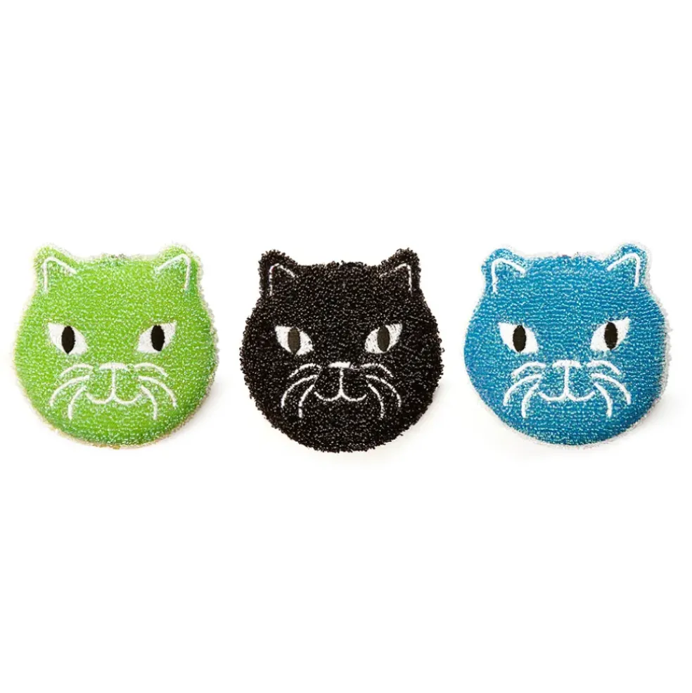 Lot de 3 eponges chat