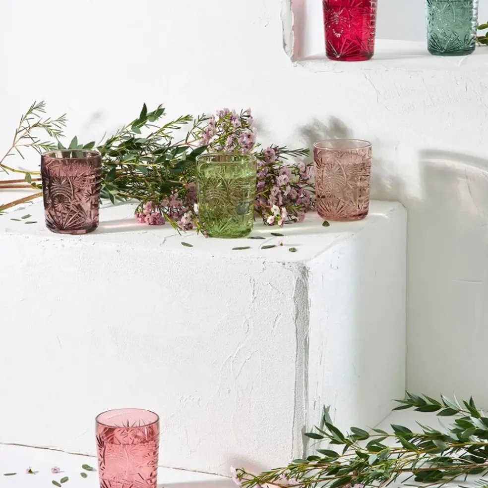 Lot de 4 gobelets en verre rose 35cl - Starla