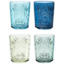 Lot de 4 gobelets en verre bleu 35cl - Starla