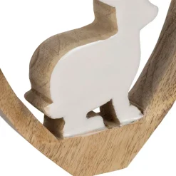 Lot de 2 Lapins cœur en manguier naturel et blanc - Floréal