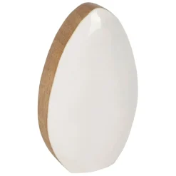 Lot de 2 Oeufs en manguier naturel et blanc - Floréal