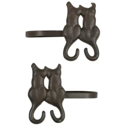 Lot de 2 paires d'embrasse chat accessoire rideau en fonte brun