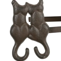 Lot de 2 paires d'embrasse chat accessoire rideau en fonte brun