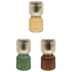 Lot de 3 photophore en verre multicolore - Prisca