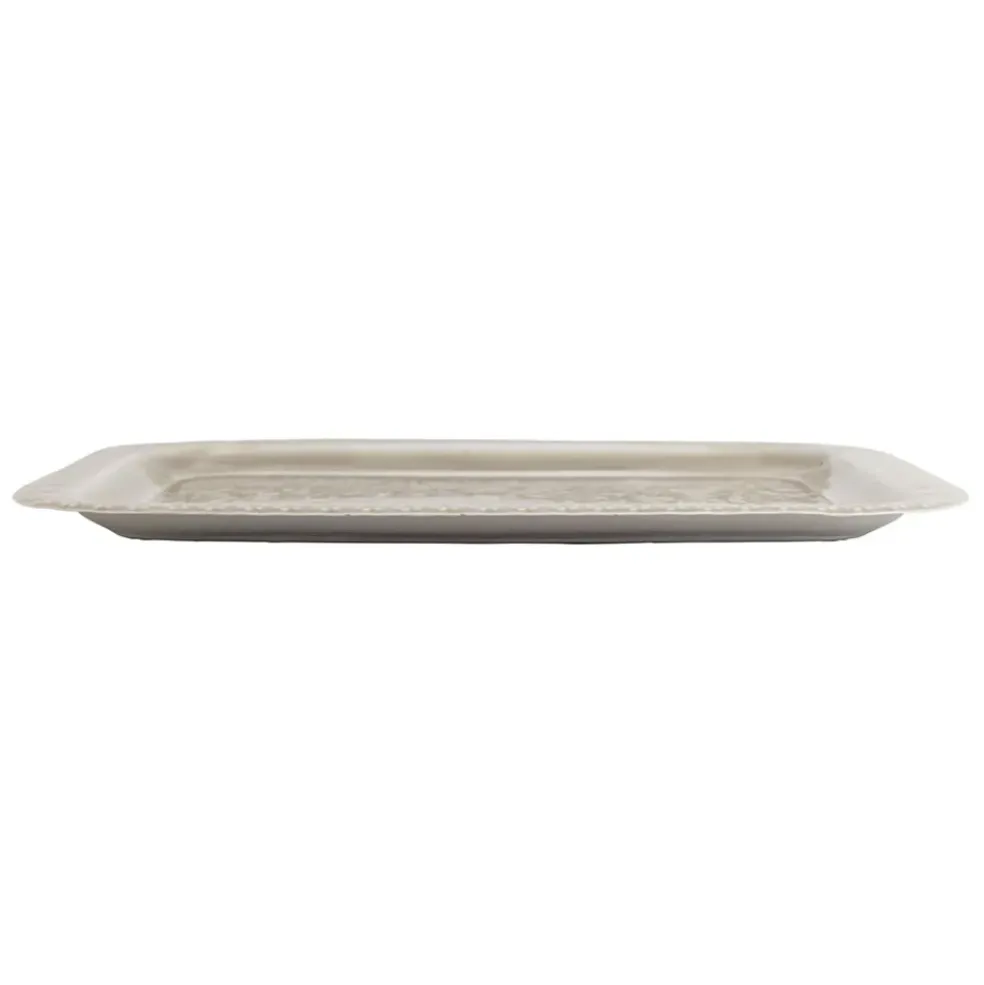 Lot de 2 plateaux carré en fer grège 41x41cm - Arabise