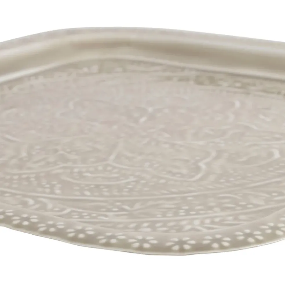 Lot de 2 plateaux carré en fer grège 41x41cm - Arabise