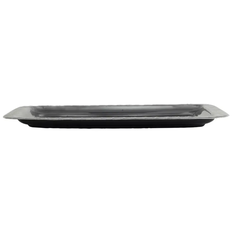 Lot de 2 plateaux en fer anthracite - Arabise