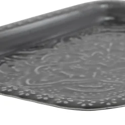 Lot de 2 plateaux en fer anthracite - Arabise