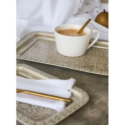 Lot de 2 plateaux en fer grège - Arabise