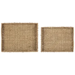 Lot de 2 plateaux en jonc de mer naturel - Chaumière