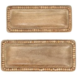 Lot de 2 plats en manguier naturel - Eté A La Mer